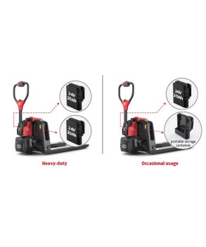 F4 RS, TRANSPALET ELECTRIC 1500 KG, ACUMULATOR LI-ION, CU ROTI DE STABILIZARE